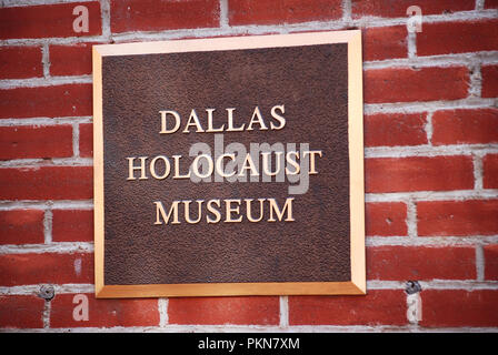 Musée de l'Holocauste de Dallas sign Banque D'Images