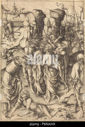 La trahison. En date du : ch. 1480. Technique : gravure. Musée : National Gallery of Art, Washington DC. Auteur : Israhel van Meckenem. Banque D'Images