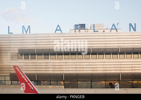 Suède, Stockholm Arlanda - septembre 6, 2018 : Le norvégien à l'arrivée d'aile de Stockholm Arlanda, lors d'une journée ensoleillée sur le 6 septembre 2018, à Majorque, en Espagne. Banque D'Images
