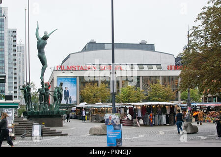 STOCKHOLM, Suède - le 11 septembre 2018 : groupe Orpheus Sculpture par Carl Milles et Filmstaden Sergel, dans le centre de Stockholm, le 11 septembre 2018 à Sto Banque D'Images