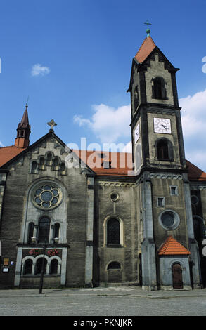 Église protestante de la place du marché Rynek à Tarnowskie Gory Pologne Banque D'Images