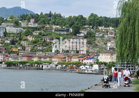 Suisse : Ascona-City sud du lac Majeur dans le canton du Tessin Banque D'Images