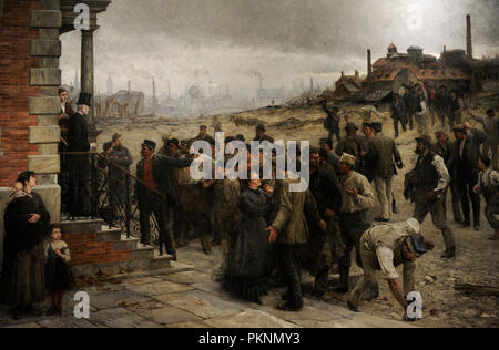 Robert Koehler (1850-1917). Peintre de l'Allemagne. La grève, 1886. Huile sur toile. 281,30 x 184,47 cm. Le Musée d'histoire allemande. Berlin. L'Allemagne. Banque D'Images