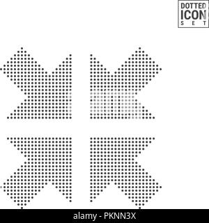 Réduire une fenêtre Motif de points Icône. Réduire l'icône pointillée isolé sur fond blanc. Modèle de conception ou d'illustration vectorielle. Peut être utilisé pour la publicité, l'interface utilisateur Web et mobile. Illustration de Vecteur