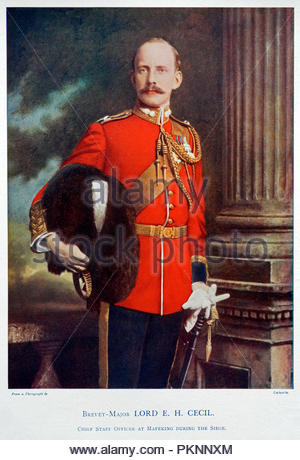 Seigneur Brevet-Major E.H. Cecil, 1867 - 1918, connu sous le nom de Lord Edward Cecil, était un éminent et très décorée soldat anglais. Illustration couleur à partir de 1900 Banque D'Images