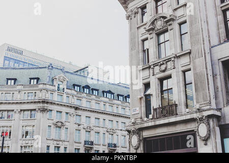 Londres, Royaume-Uni - 13 août 2018 : l'architecture au centre de Londres près de Regent Street Banque D'Images
