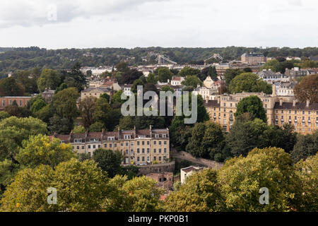 Vue panoramique sur la ville de Bristol et Clifton depuis la tour Cabot, ville de Bristol, Angleterre, Royaume-Uni Banque D'Images