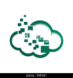 Une icône représentant le logo minimaliste nuage stylisé Illustration de Vecteur