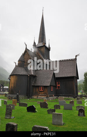 Église en bois Borgund situé dans la Norvège a été très fréquente en Europe du nord Banque D'Images