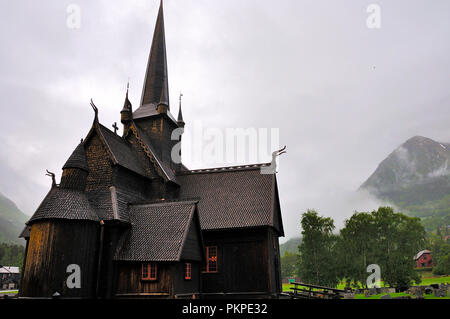 Église en bois Borgund situé dans la Norvège a été très fréquente en Europe du nord Banque D'Images