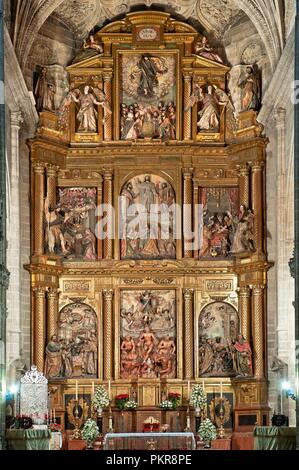 Église de San Miguel, retable - 17ème siècle, Jerez de la Frontera, province de Cadiz, Andalousie, Espagne, Europe. Banque D'Images