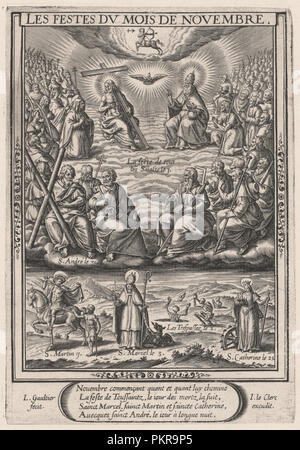 Les Festes du mois de novembre (novembre : Tous les Saints). En date du : 1603. Dimensions : Plateau : 19,1 × 13,3 cm (7 1/2 x 5 1/4 in.) : 28,9 × 20,4 Fiche cm (11 3/8 x 8 1/16 in.). Technique : gravure sur bois sur papier. Musée : National Gallery of Art, Washington DC. Auteur : Léonard Gaultier. Banque D'Images