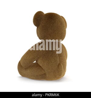 Peluche Ours sur fond blanc. 3D illustration Banque D'Images