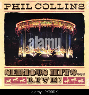 Phil Collins - pochette originale d'album en vinyle -Serious Hits...Live! - 1990 Banque D'Images