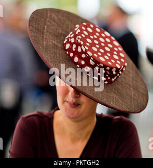 Dublin, dub, USA. 15 Sep, 2018. 15 septembre 2018 : Haute Couture, chapeaux à la mode et à prix élevé des chevaux de rendre la scène comme assister à des fans sur Champions Stakes irlandais journée à l'hippodrome de Leopardstown le 15 septembre 2018 à Dublin, Irlande. Scott Serio/ESW/CSM/Alamy Live News Banque D'Images