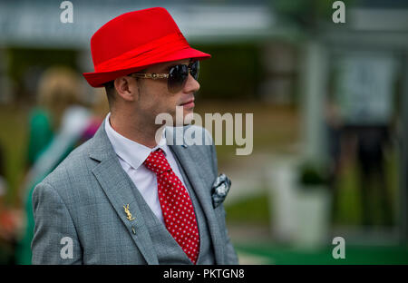 Dublin, dub, USA. 15 Sep, 2018. 15 septembre 2018 : Haute Couture, chapeaux à la mode et à prix élevé des chevaux de rendre la scène comme assister à des fans sur Champions Stakes irlandais journée à l'hippodrome de Leopardstown le 15 septembre 2018 à Dublin, Irlande. Scott Serio/ESW/CSM/Alamy Live News Banque D'Images