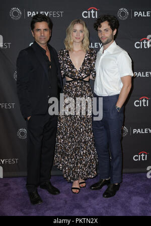 9 Sep 2018, aux États-Unis. 09 septembre 2018 - Los Angeles, Californie - John Stamos, Elizabeth Lail, Penn Badgley. ''Vous'' au Paley Center for Media's 2018 PaleyFest Fall TV Previews tenue au Paley Center for Media . Crédit photo : PMA/AdMedia Crédit : PMA/AdMedia/ZUMA/Alamy Fil Live News Banque D'Images