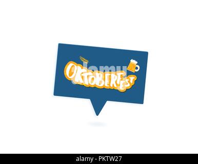 Lettrage sur la composition de l'Oktoberfest bulle. Texte manuscrit avec l'étiquette beer mug décoration. Vector illustration. Illustration de Vecteur