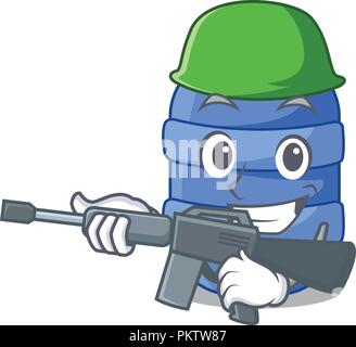 Grande armée caricature en plastique transparent pour l'eau Illustration de Vecteur