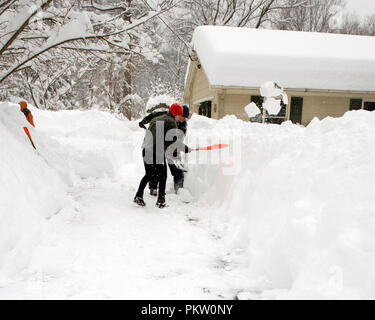 Chutes de neige record dans les montagnes de la Virginie a généré plus de 40 pouces de neige. Ici Pine Grove un petit village près de Bluemont était de creuser dehors et t Banque D'Images