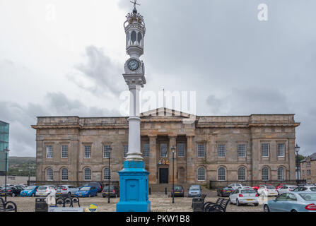 Greenock, Scotland, UK - 13 septembre 2018 : Le Custom House Building Greenock. Avec ses arches de marbre et cours pavées avoir fait partie de l Banque D'Images