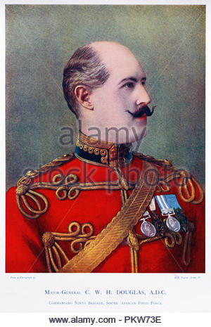 Le major-général Sir Charles Whittingham Horsley Douglas, GCB, ADC, 1850 - 1914, était un officier de l'armée britannique qui a servi dans la deuxième guerre anglo-afghane, la Première Guerre des Boers, l'expédition de Suakin, la seconde Guerre des Boers et la Première Guerre mondiale. Illustration couleur à partir de 1900 Banque D'Images