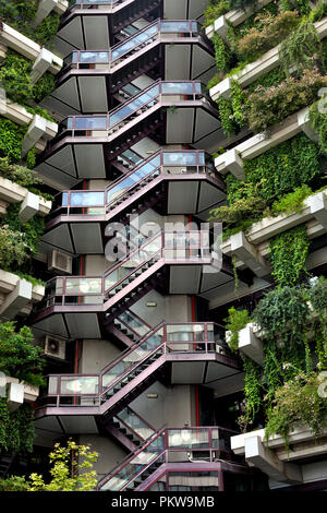 Le bâtiment Planeta, Barcelone, Espagne. Banque D'Images