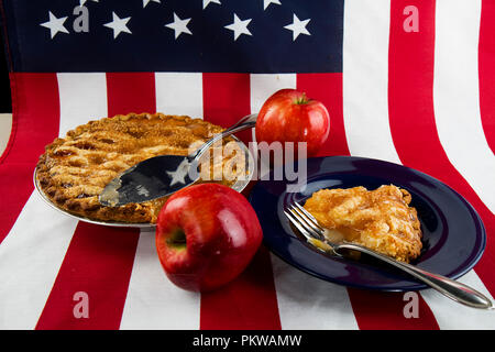 Concept patriotique, American Pie avec drapeau. Banque D'Images