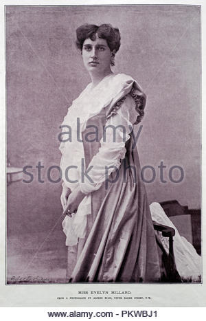 Evelyn Millard, portrait 1869 - 1941 était une actrice, acteur shakespearien anglais-manager et 'STAGE' de la fin du xixe et au début du xxe siècles, peut-être mieux connu pour la création du rôle de Cecily Cardew dans l 1895 première de la pièce d'Oscar Wilde l'importance d'être constant, d'une photographie à partir de 1890 Banque D'Images