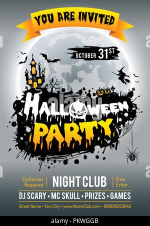 Happy Halloween Party Poster Illustration de Vecteur