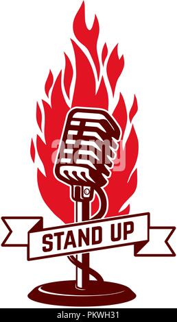 Stand up show lent modèle. Pour l'élément de conception d'affiche, flyer, emblème, signe. Vector illustration. Illustration de Vecteur