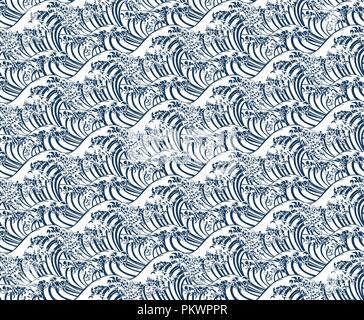 Motif transparent vague seule couleur d'impression Illustration de Vecteur