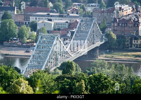 Pont Blaues Wunder (Miracle Bleu) à Dresde Banque D'Images