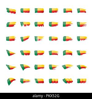 Bénin drapeau, vector illustration sur fond blanc Illustration de Vecteur