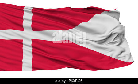 Danemark Drapeau, isolé sur fond blanc, 3D Rendering Banque D'Images