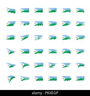 Djibouti drapeau, vector illustration sur fond blanc Illustration de Vecteur