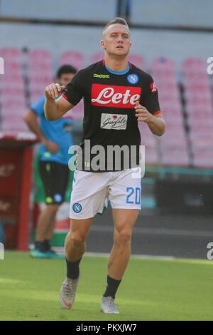 Campania, Italie. 15 septembre 2018. Serie A italienne football match Naples - Fiorentina au stade San Paolo dans photo PIOTR ZIELINSKI Crédit : Antonio Balasco/Alamy Live News Banque D'Images