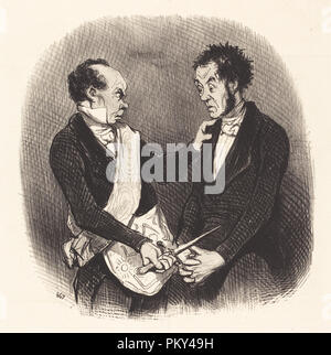 Réception d'un franc-maçon. En date du : 1846. Technique : lithographie. Musée : National Gallery of Art, Washington DC. Auteur : Honoré Daumier. Banque D'Images