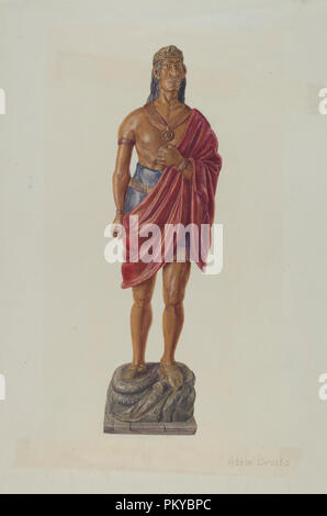 Magasin de cigares indiens. En date du : 1935/1942. Dimensions : hors tout : 43 x 27.3 cm (16 15/16 x 10 3/4 in.). Médium : aquarelle et graphite sur papier. Musée : National Gallery of Art, Washington DC. Auteur : Adele Brooks. Banque D'Images