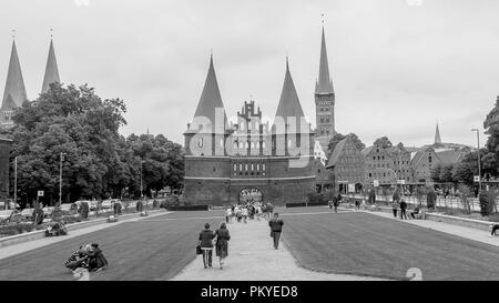 Anciennement comme ville libre hanséatique, un état indépendant, Lübeck est maintenant, en termes de taille, la plus grande ville dans la région de Schleswig Holstein. Banque D'Images