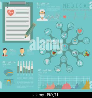 Secteur médical et de la santé, éléments de création d'infographie l'infographie. Vector illustration Illustration de Vecteur