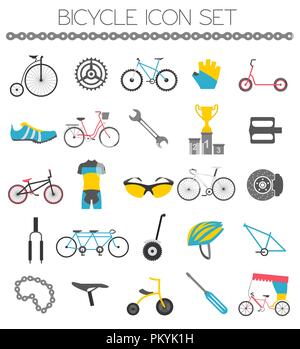 Location icon set. Types de vélo. Vector illustration design plat Illustration de Vecteur