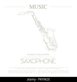 Instruments de musique modèle graphique. Le saxophone. Vector illustration Illustration de Vecteur