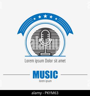 Instruments de musique logos et insignes. Modèle de graphique. Vector illustration Illustration de Vecteur