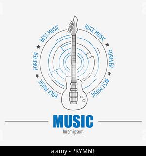 Instruments de musique logos et insignes. Modèle de graphique. Vector illustration Illustration de Vecteur