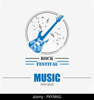 Instruments de musique logos et insignes. Modèle de graphique. Vector illustration Illustration de Vecteur