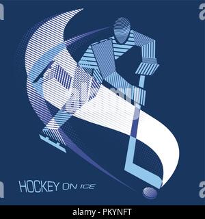 Stripy hockey player Illustration de Vecteur