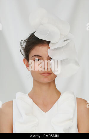 Modèles sur le podium lors de la London Fashion Week Delpozo Septembre 2018 show à RIBA, Londres Banque D'Images