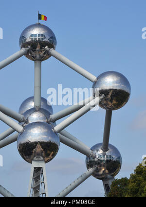 Bruxelles, Belgique - 19 août 2018 : Atomium bâtiment construit pour Expo 58, l'Exposition Universelle de Bruxelles de 1958, à Bruxelles, Belgique. Banque D'Images