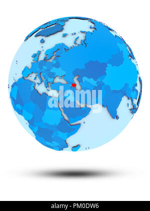 Azerbaïdjan le globe bleu isolé sur fond blanc. 3D illustration. Banque D'Images